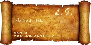 Lösch Ida névjegykártya